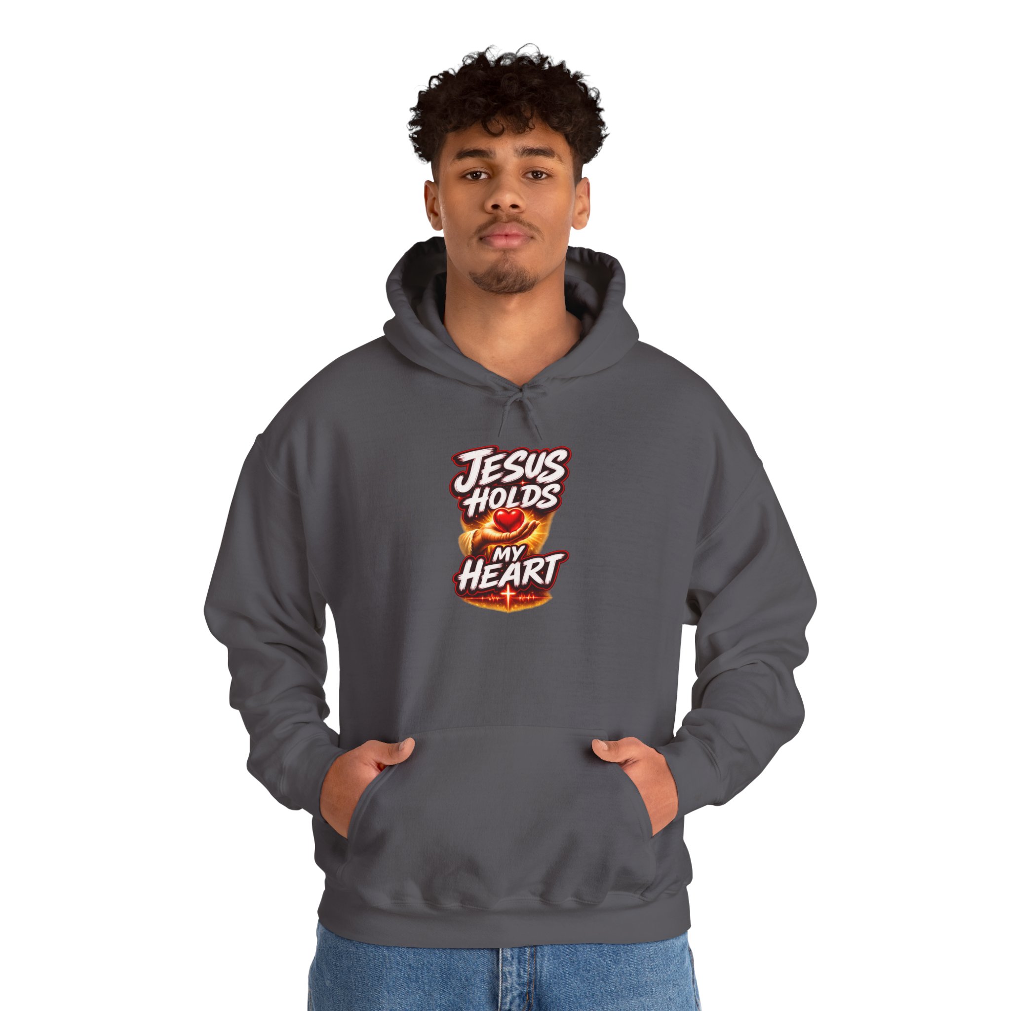 Jesus Holds My Heart – Crimson Mercy Hoodie