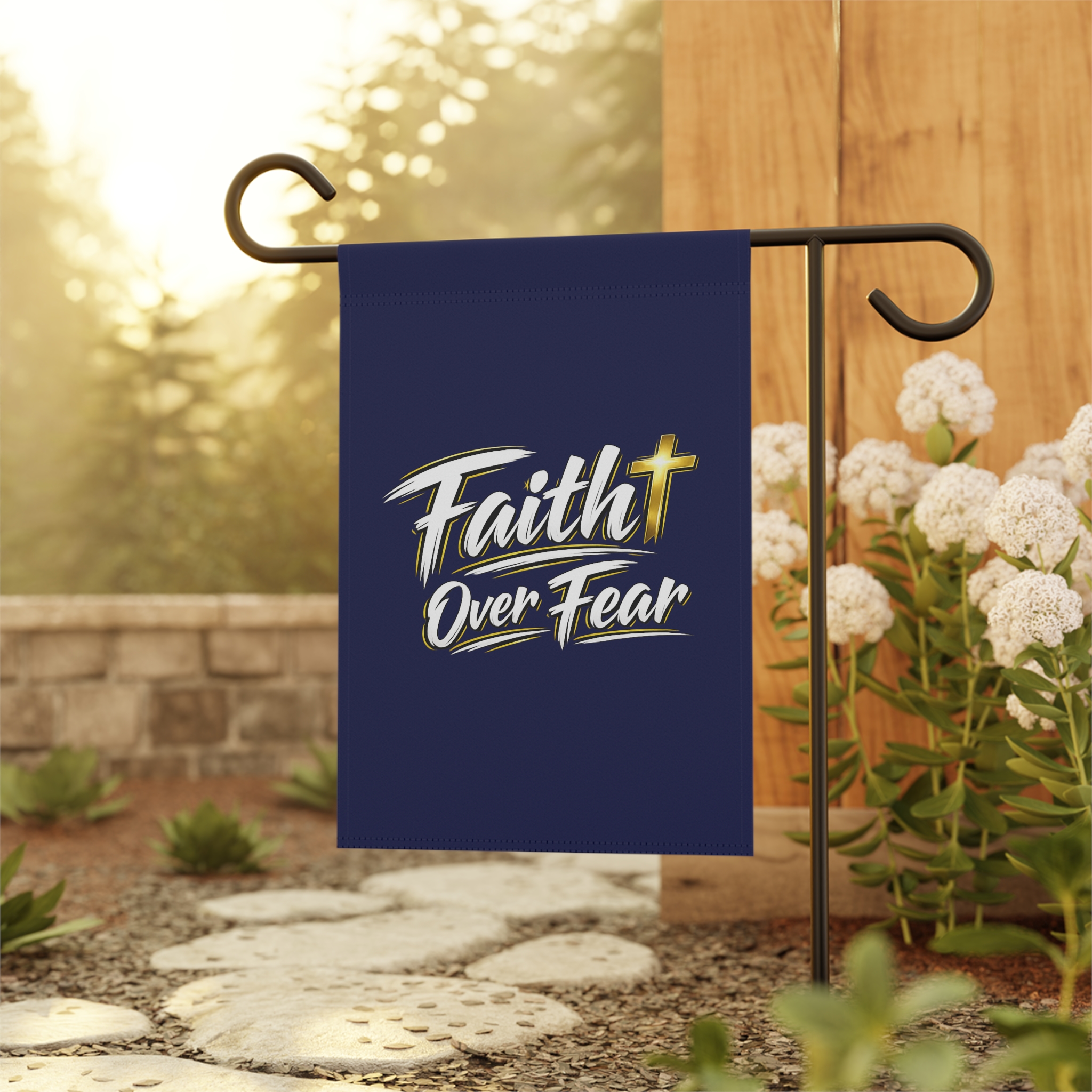 Faith Over Fear Garden & House Banner - Courage at Your Doorstep - Image 4
