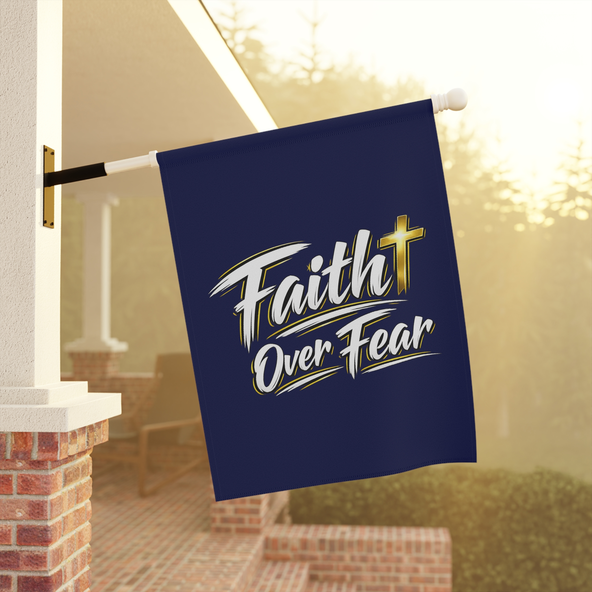 Faith Over Fear Garden & House Banner - Courage at Your Doorstep - Image 8