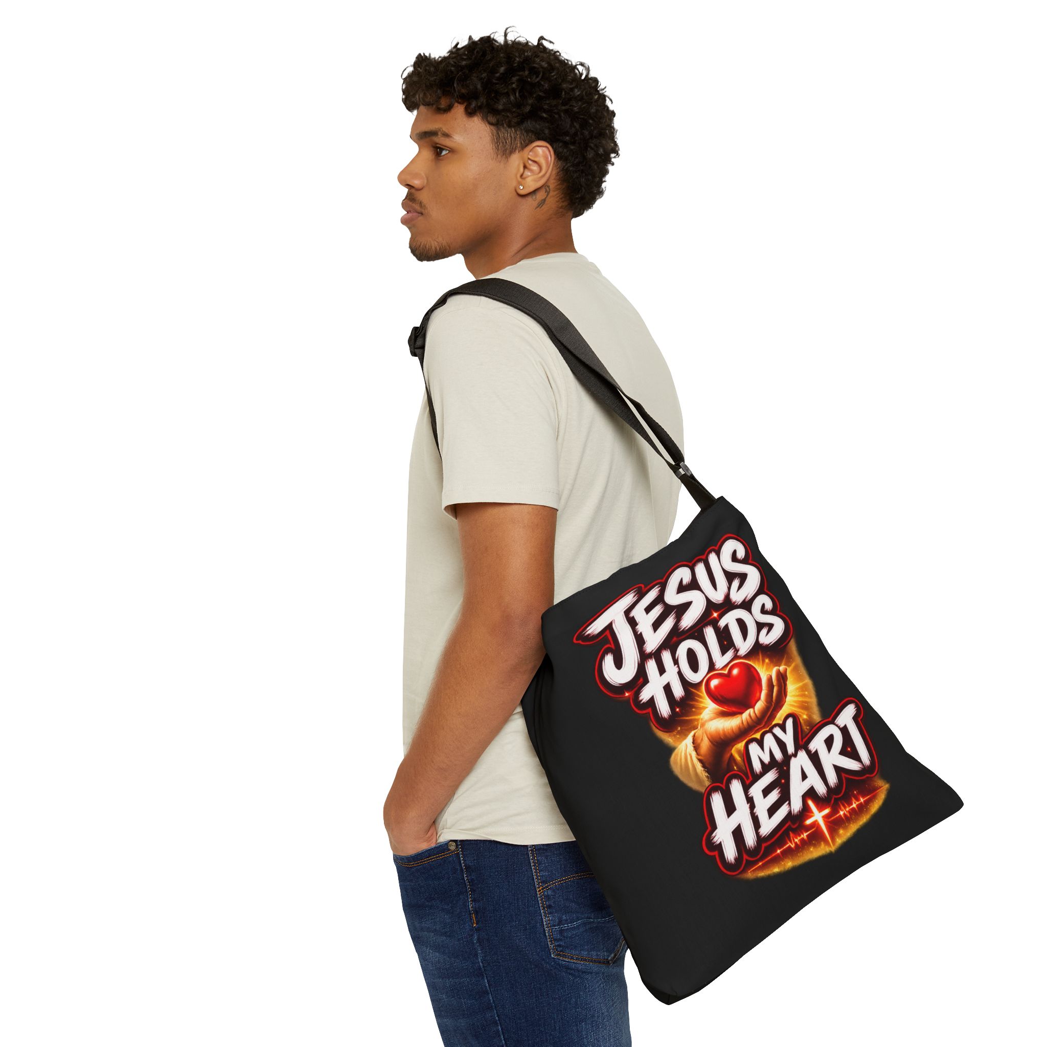 Jesus Holds My Heart Tote – Crimson Mercy Carryall - Image 11