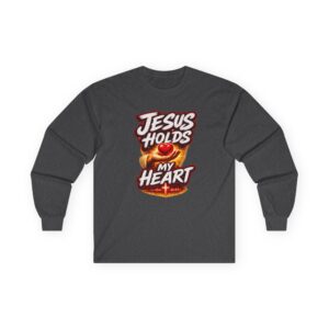 Jesus Holds My Heart Long Sleeve — Crimson Mercy Comfort