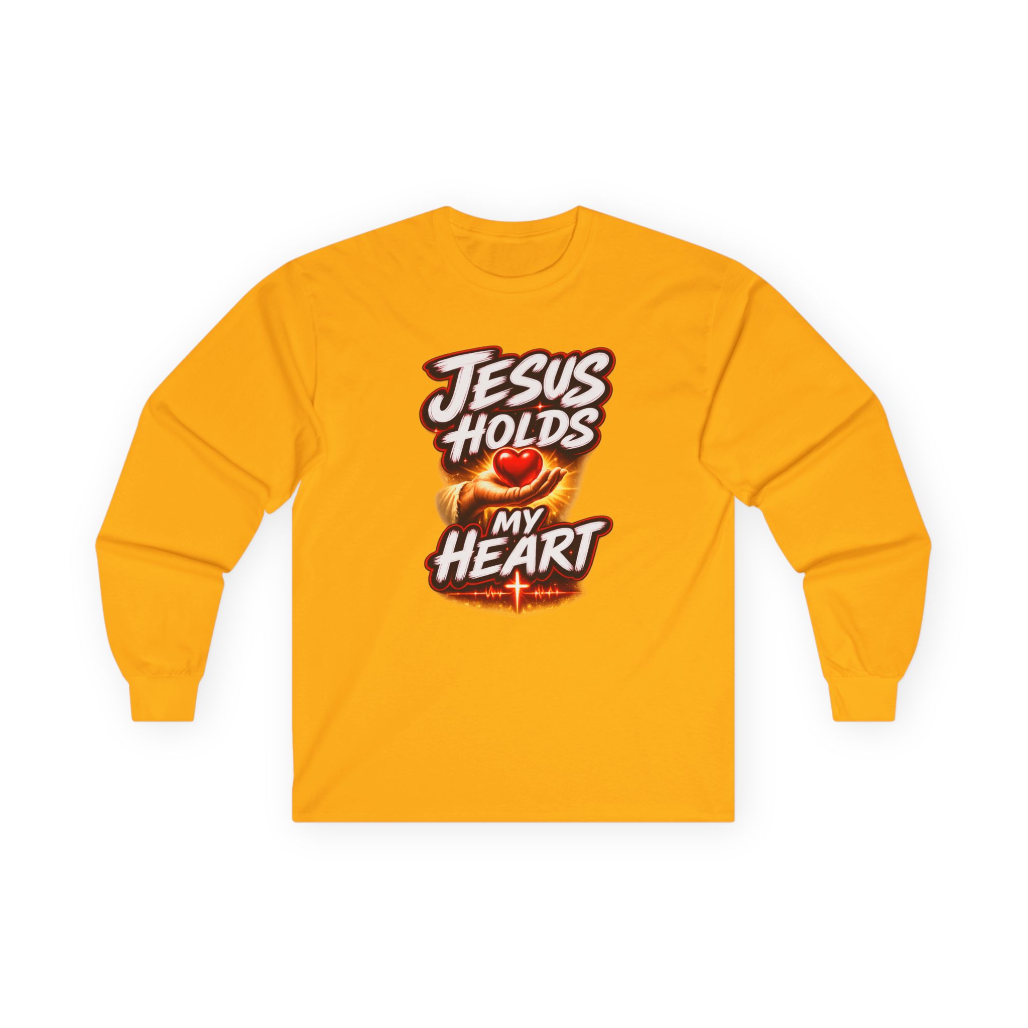 Jesus Holds My Heart Long Sleeve — Crimson Mercy Comfort - Image 10