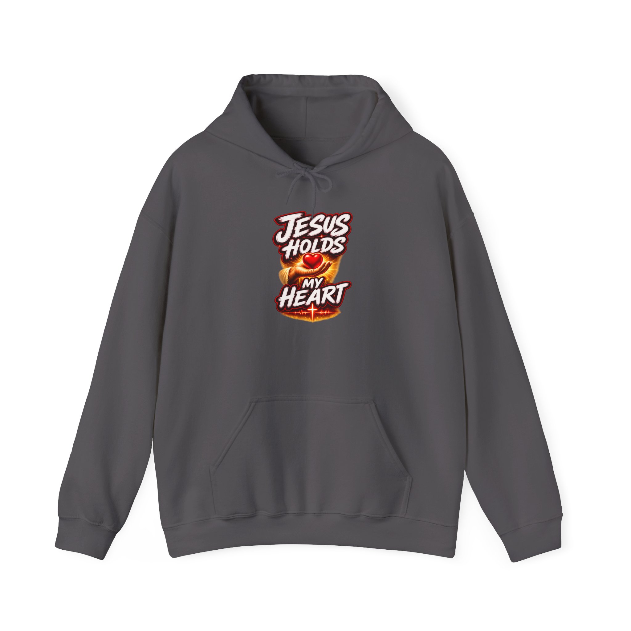 Jesus Holds My Heart – Crimson Mercy Hoodie - Image 2