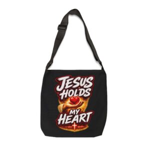 Jesus Holds My Heart Tote – Crimson Mercy Carryall