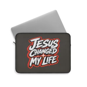Jesus Changed My Life Laptop Sleeve — Transformation You Carry