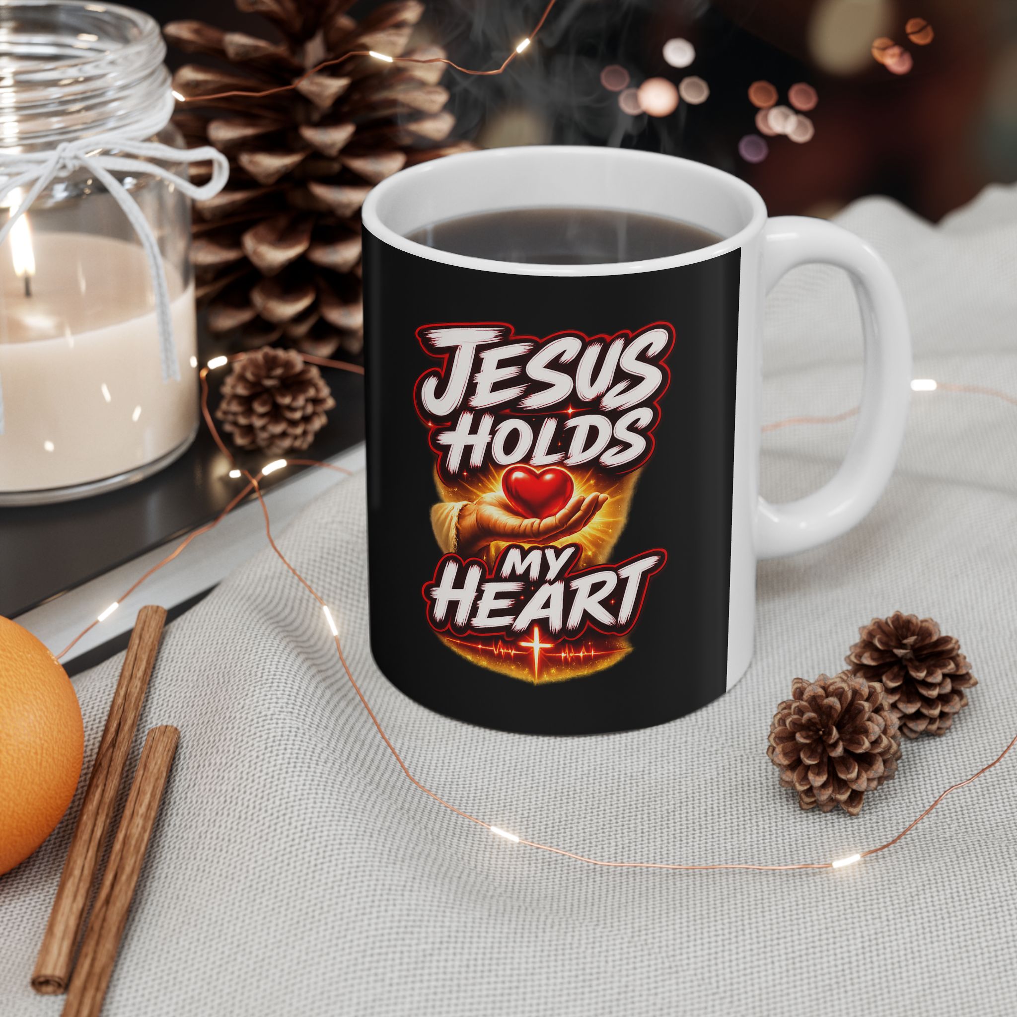 Jesus Owns My Heart — Crimson Mercy Coffee Mug - Image 6