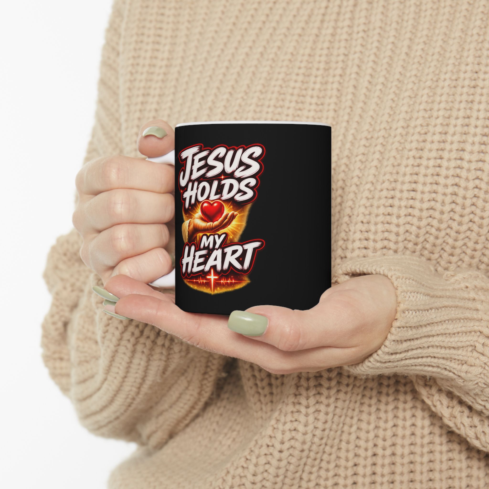 Jesus Owns My Heart — Crimson Mercy Coffee Mug - Image 7