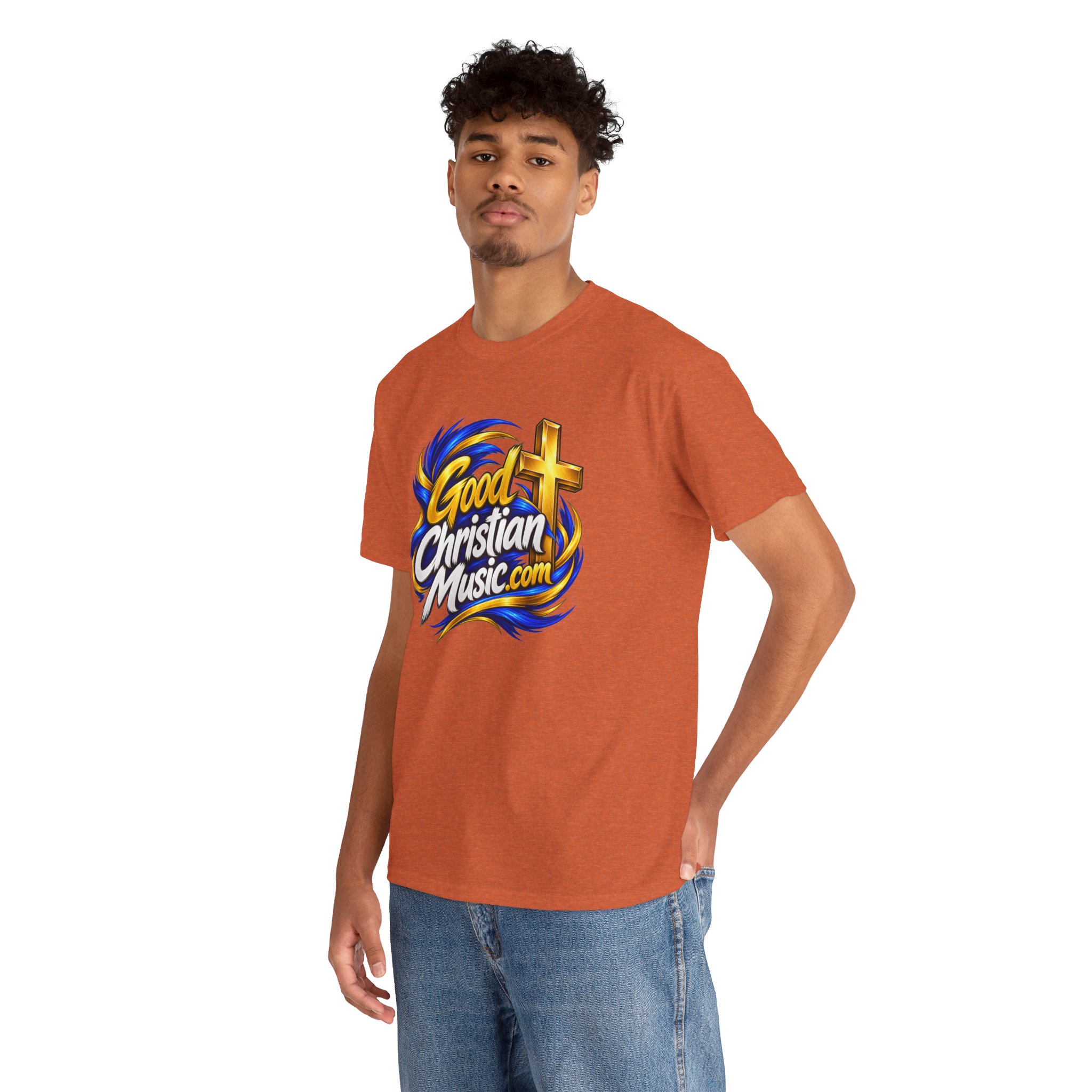 GoodChristianMusic.com Unisex Heavy Cotton Tee, - Image 9