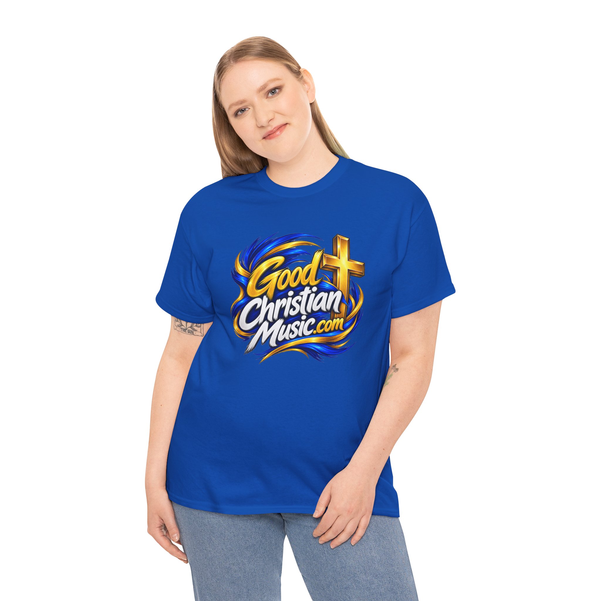 GoodChristianMusic.com Unisex Heavy Cotton Tee, - Image 2