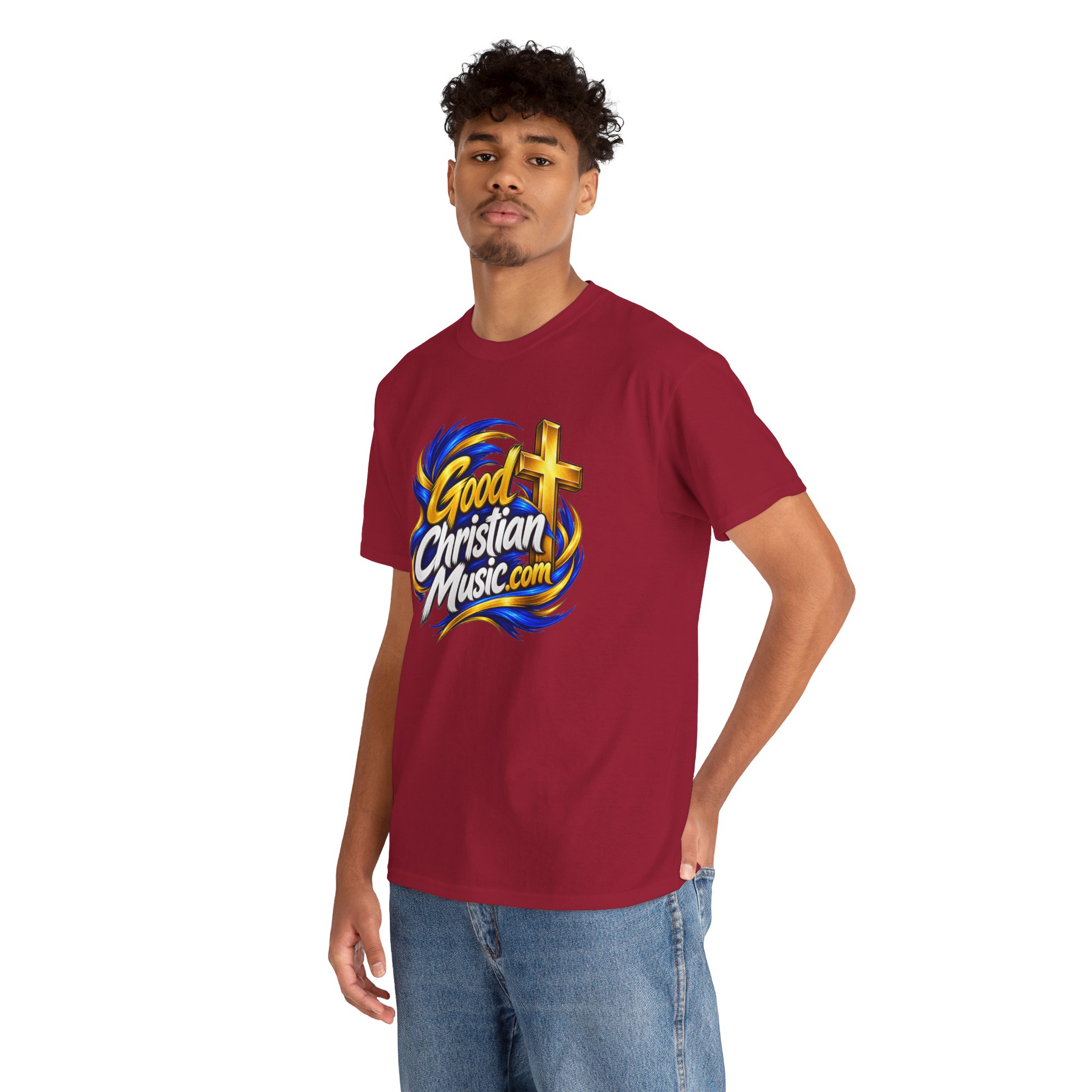 GoodChristianMusic.com Unisex Heavy Cotton Tee, - Image 51