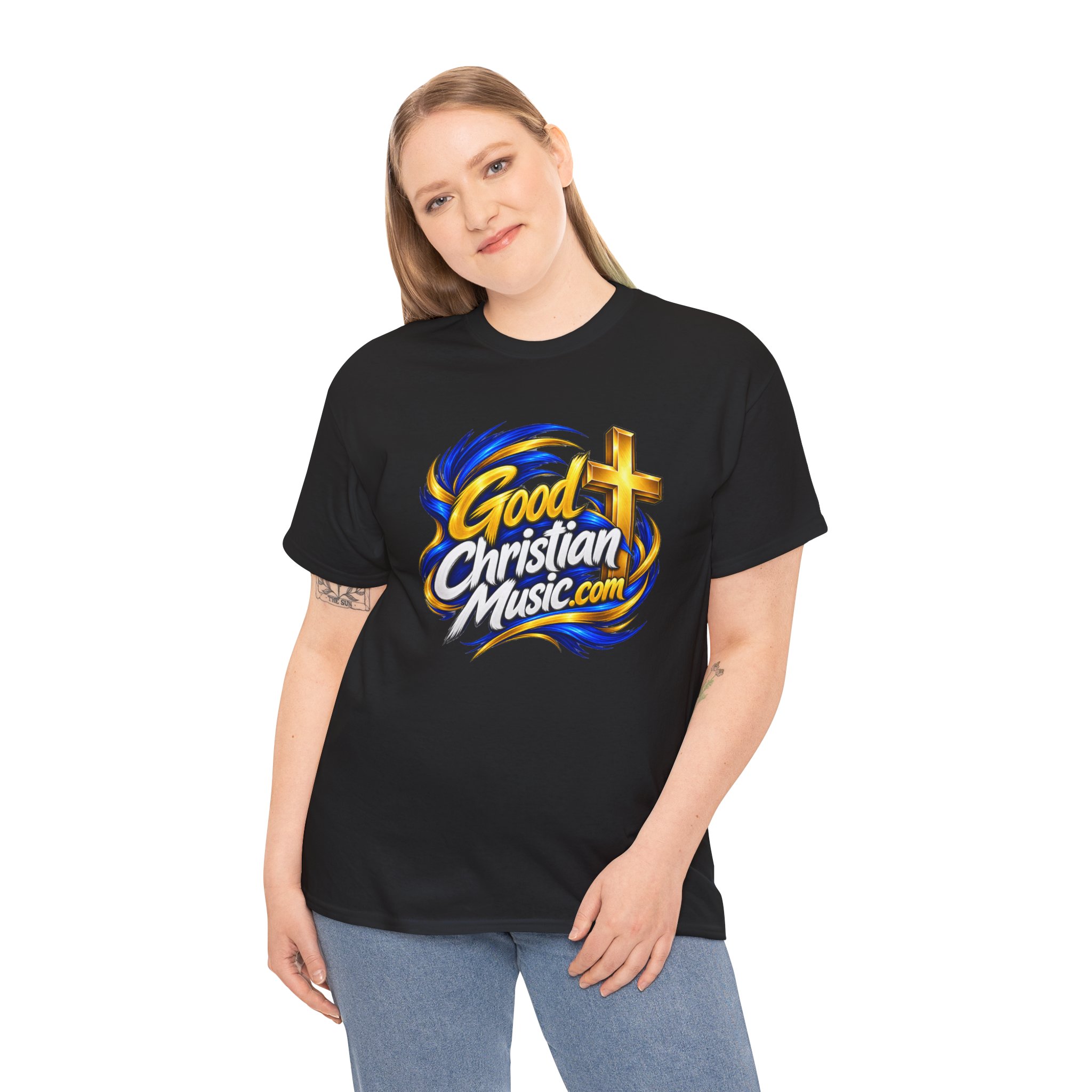 GoodChristianMusic.com Unisex Heavy Cotton Tee, - Image 57