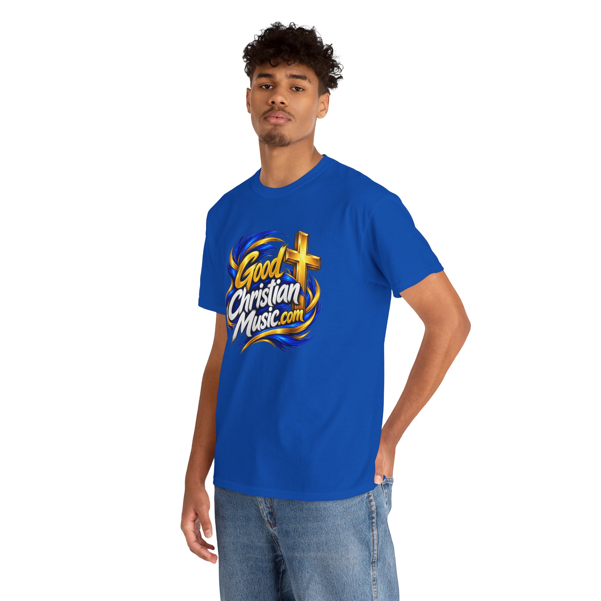 GoodChristianMusic.com Unisex Heavy Cotton Tee, - Image 3