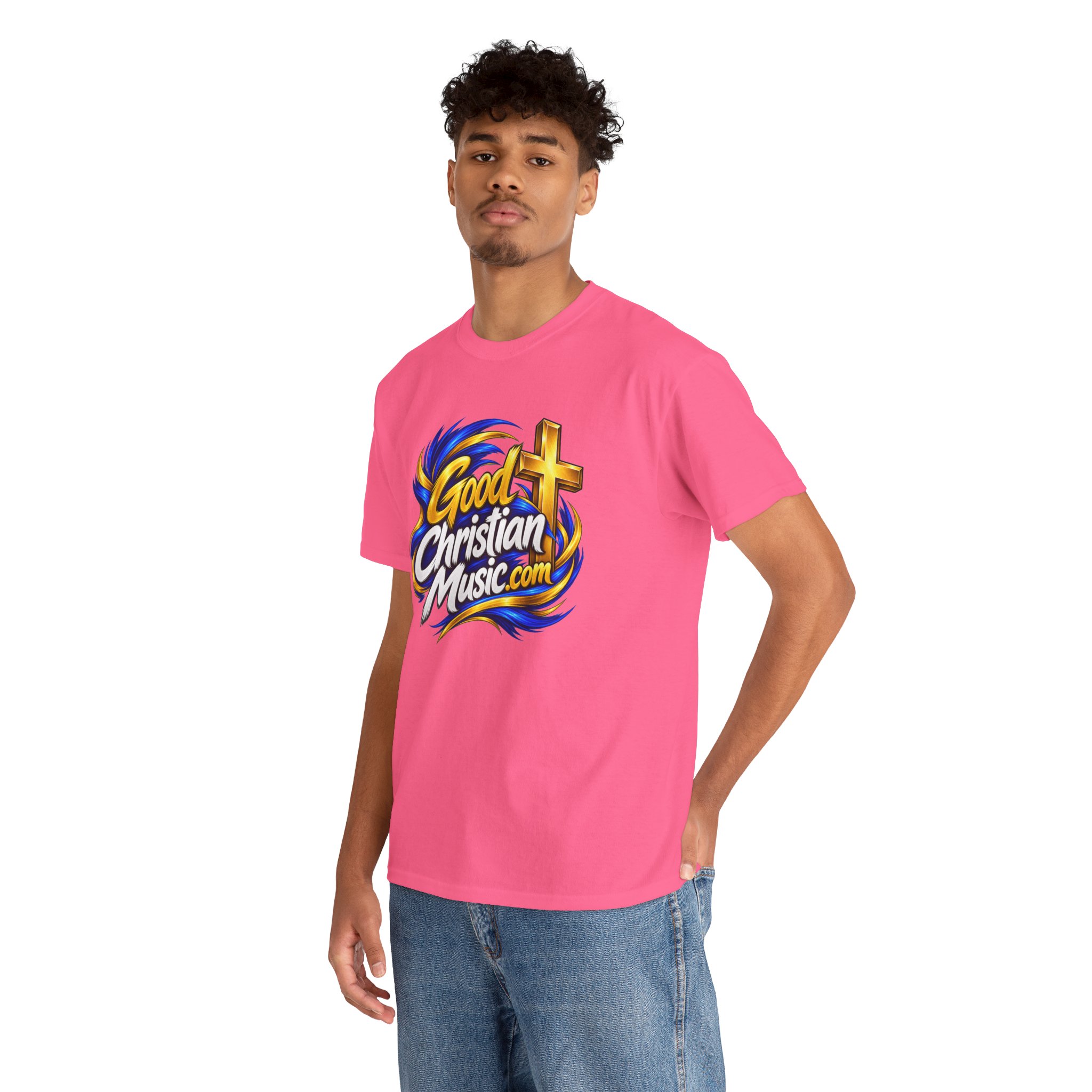 GoodChristianMusic.com Unisex Heavy Cotton Tee, - Image 45