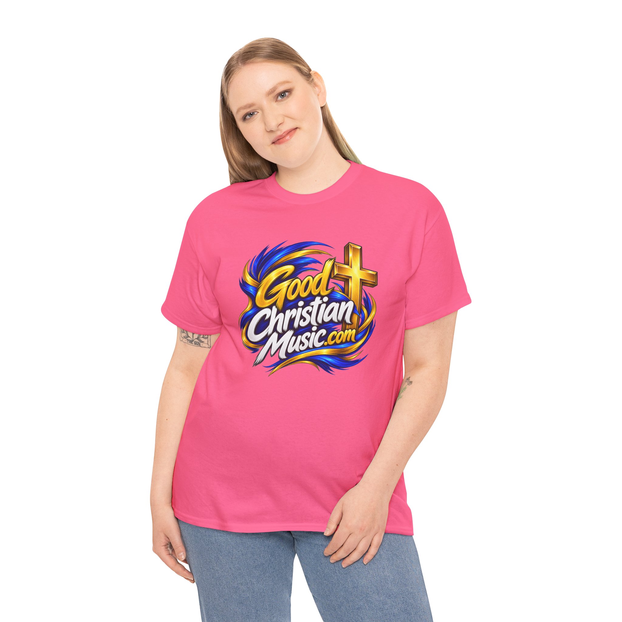 GoodChristianMusic.com Unisex Heavy Cotton Tee, - Image 44