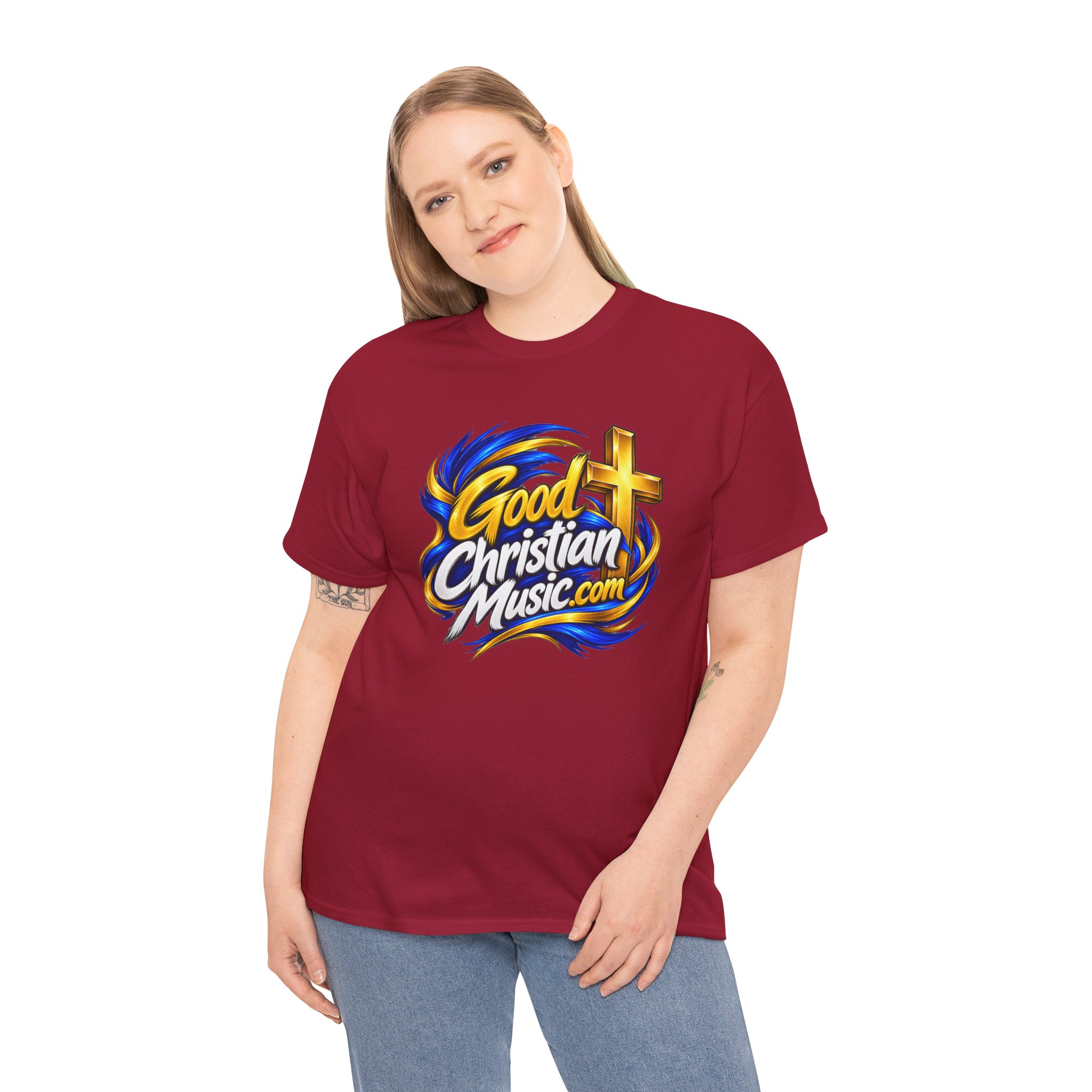 GoodChristianMusic.com Unisex Heavy Cotton Tee, - Image 50