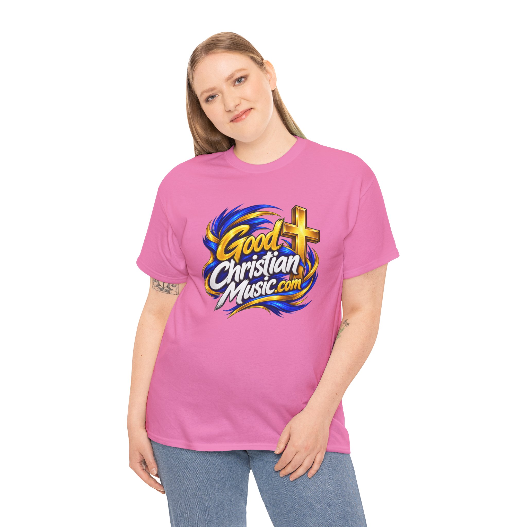 GoodChristianMusic.com Unisex Heavy Cotton Tee, - Image 38